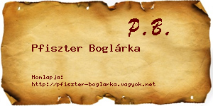 Pfiszter Boglárka névjegykártya